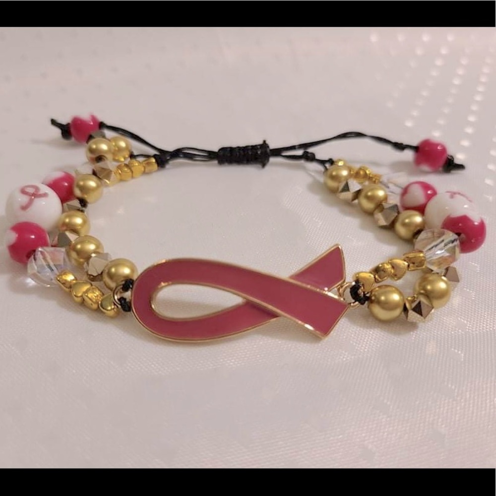 NWT Breast Cancer Awareness Handcrafted Bracelet